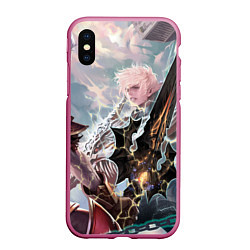 Чехол iPhone XS Max матовый Lineage 2 Akamanah vs Zarich, цвет: 3D-малиновый