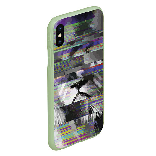 Чехол iPhone XS Max матовый Glitch lion 2020 / 3D-Салатовый – фото 2