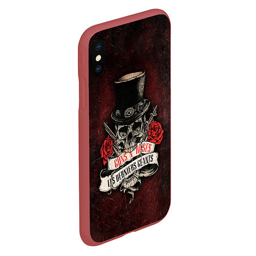 Чехол iPhone XS Max матовый ГЭР Череп / 3D-Красный – фото 2