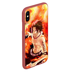 Чехол iPhone XS Max матовый ONE PIECE ASCE HERO, цвет: 3D-красный — фото 2