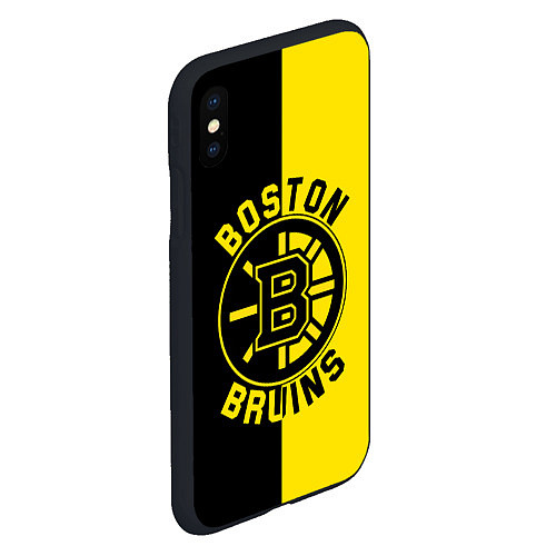 Чехол iPhone XS Max матовый Boston Bruins, Бостон Брюинз / 3D-Черный – фото 2