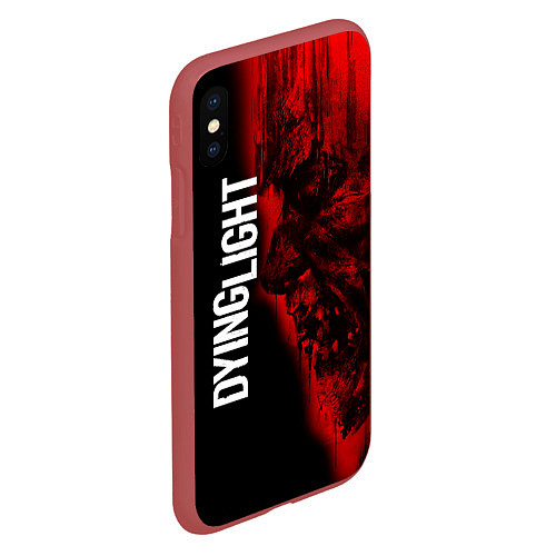 Чехол iPhone XS Max матовый DYING LIGHT RED ZOMBIE FACE / 3D-Красный – фото 2