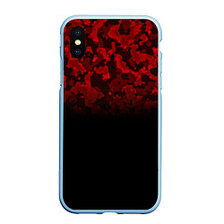 Чехол iPhone XS Max матовый BLACK RED CAMO RED MILLITARY