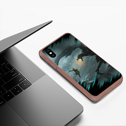 Чехол iPhone XS Max матовый TES FUS RO DAH DRAGON, цвет: 3D-коричневый — фото 2