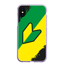 Чехол iPhone XS Max матовый JDM GREEN YELLOW LOGO, цвет: 3D-светло-сиреневый