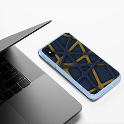 Чехол iPhone XS Max матовый 3Д абстракция KVIks, цвет: 3D-голубой — фото 2