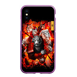 Чехол iPhone XS Max матовый Водяной Тигр 2022 и крупные кошки лев, рысь