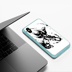 Чехол iPhone XS Max матовый SONIC BLACK СОНИК, цвет: 3D-мятный — фото 2