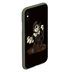 Чехол iPhone XS Max матовый BENDY - ЗЛОЙ БЕНДИ, цвет: 3D-темно-зеленый — фото 2