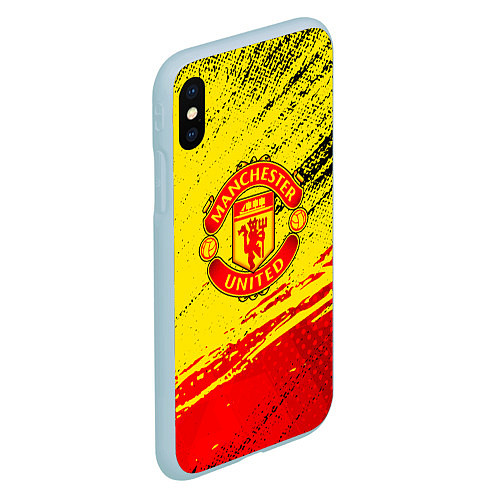 Чехол iPhone XS Max матовый Manchester United Футбольный клуб / 3D-Голубой – фото 2