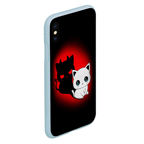 Чехол iPhone XS Max матовый КОТИК ДЬЯВОЛ KITTY DEVIL / 3D-Голубой – фото 2