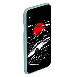 Чехол iPhone XS Max матовый Toyota Supra: Red Moon, цвет: 3D-мятный — фото 2