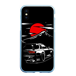 Чехол iPhone XS Max матовый MAZDA RX 7 Мазда при свете красной луны