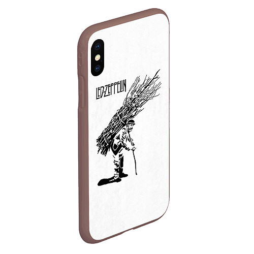 Чехол iPhone XS Max матовый Led Zeppelin IV / 3D-Коричневый – фото 2