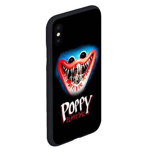 Чехол iPhone XS Max матовый Poppy Playtime: Huggy Wuggy / 3D-Черный – фото 2