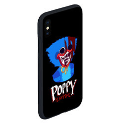 Чехол iPhone XS Max матовый Poppy Playtime: Huggy Wuggy, цвет: 3D-черный — фото 2