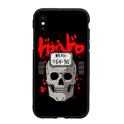 Чехол iPhone XS Max матовый Дорохедоро - маска Эбису, цвет: 3D-черный