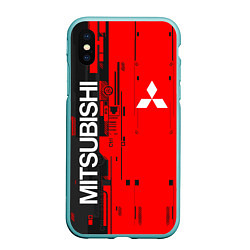 Чехол iPhone XS Max матовый MITSUBISHI МИЦУБИСИ МИТСУБИСИ МИЦУБИШИ CYBER, цвет: 3D-мятный
