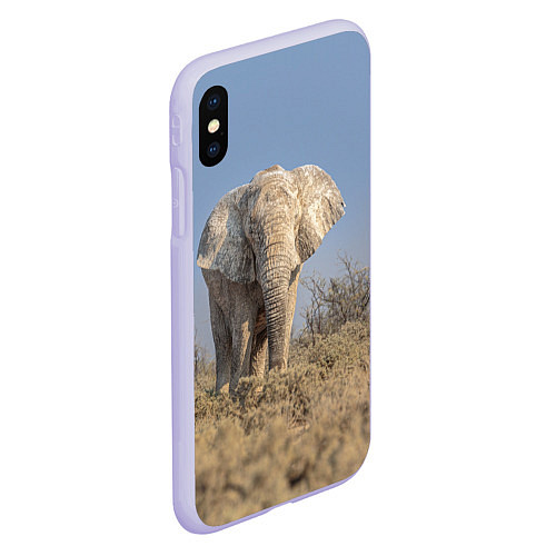 Чехол iPhone XS Max матовый Африканский белый слон / 3D-Светло-сиреневый – фото 2