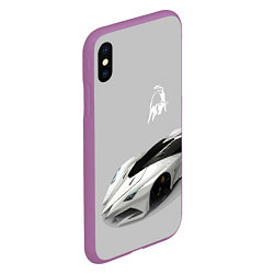 Чехол iPhone XS Max матовый Lamborghini Concept sketch, цвет: 3D-фиолетовый — фото 2