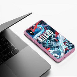 Чехол iPhone XS Max матовый Abstraction design pattern, цвет: 3D-розовый — фото 2