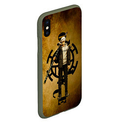 Чехол iPhone XS Max матовый Трафальгар Ло One Piece c нодати, цвет: 3D-темно-зеленый — фото 2