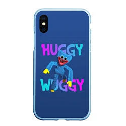 Чехол iPhone XS Max матовый Huggy Wuggy: Зубастый монстр, цвет: 3D-голубой
