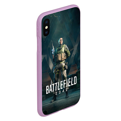 Чехол iPhone XS Max матовый Battlefield 2042 - Мария Фальк арт / 3D-Сиреневый – фото 2