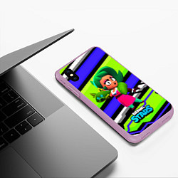 Чехол iPhone XS Max матовый Lola BrawlStars green, цвет: 3D-сиреневый — фото 2