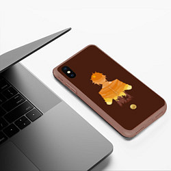 Чехол iPhone XS Max матовый Zhongli Чжун Ли, цвет: 3D-коричневый — фото 2