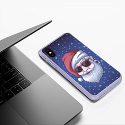 Чехол iPhone XS Max матовый САНТА ХИПСТЕР SANTA HIPSTER, цвет: 3D-светло-сиреневый — фото 2