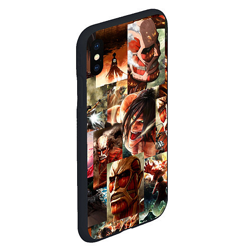 Чехол iPhone XS Max матовый Атака Титанов Shingeki no Kyojin / 3D-Черный – фото 2