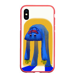 Чехол iPhone XS Max матовый Poppy Playtime: Huggy Wuggy, цвет: 3D-красный