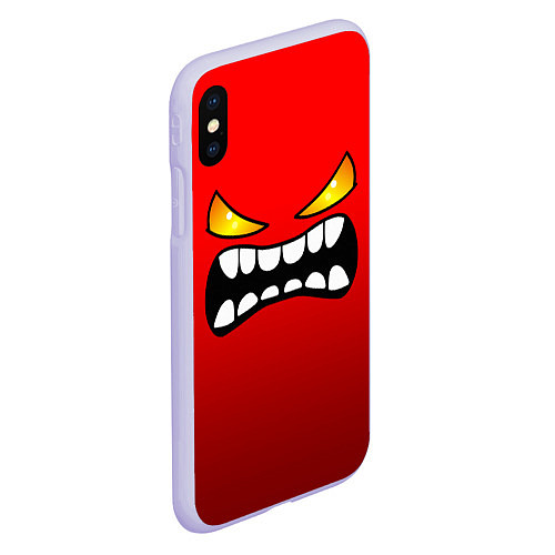 Чехол iPhone XS Max матовый Geometry Dash: Demon Face / 3D-Светло-сиреневый – фото 2