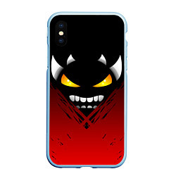 Чехол iPhone XS Max матовый Geometry Dash: Demon Smile, цвет: 3D-голубой