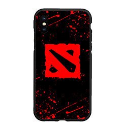 Чехол iPhone XS Max матовый DOTA 2 БРЫЗГИ КРАСОК ДОТА 2 ЛОГО