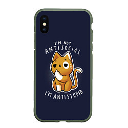 Чехол iPhone XS Max матовый I am not antisocial, I AM ANTISTUPID