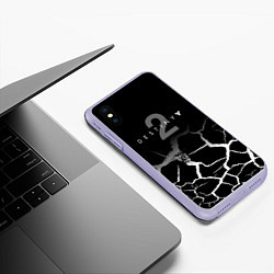 Чехол iPhone XS Max матовый Destiny Трещины по всюду, цвет: 3D-светло-сиреневый — фото 2