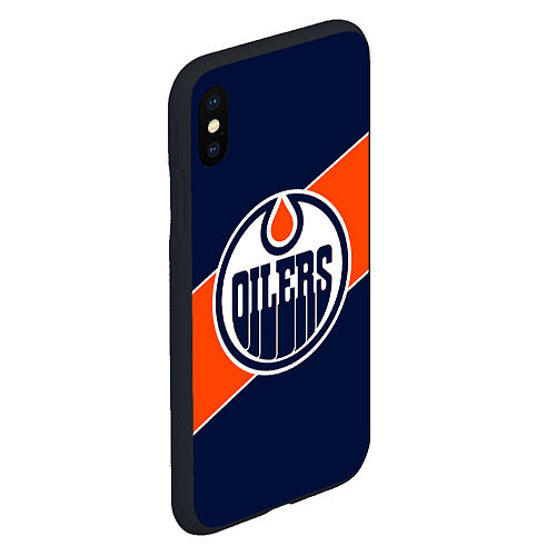 Чехол iPhone XS Max матовый Эдмонтон Ойлерз Edmonton Oilers NHL / 3D-Черный – фото 2