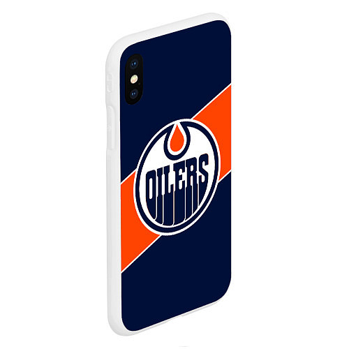 Чехол iPhone XS Max матовый Эдмонтон Ойлерз Edmonton Oilers NHL / 3D-Белый – фото 2