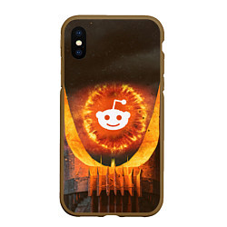 Чехол iPhone XS Max матовый REDDIT I SEE YOU РЕДДИТ СЛЕДИТ ЗА ВСЕМИ, цвет: 3D-коричневый