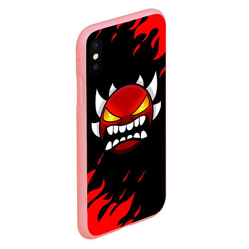Чехол iPhone XS Max матовый Geometry Dash: Demon Red Fire / 3D-Баблгам – фото 2