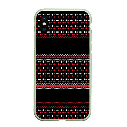 Чехол iPhone XS Max матовый НОВОГОДНИЙ ПАТТЕРН SWEATER, цвет: 3D-салатовый