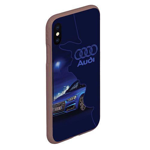 Чехол iPhone XS Max матовый AUDI лого / 3D-Коричневый – фото 2