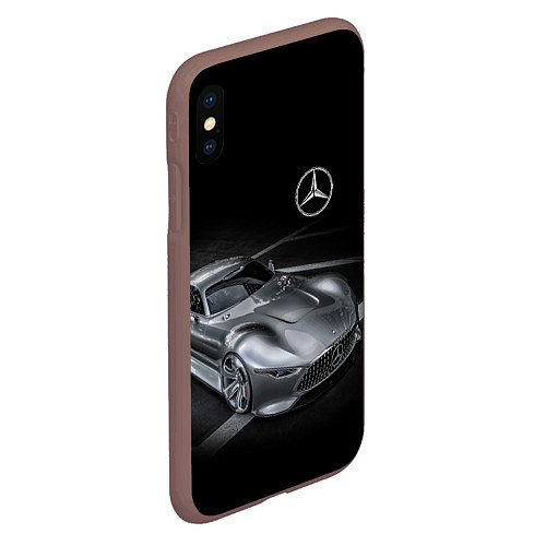 Чехол iPhone XS Max матовый Mercedes-Benz motorsport black / 3D-Коричневый – фото 2