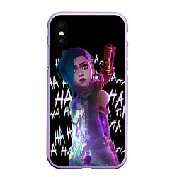 Чехол iPhone XS Max матовый Jinx Arcane, цвет: 3D-светло-сиреневый