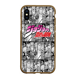 Чехол iPhone XS Max матовый JOJOS BIZARRE ADVENTURE ЧЁРНО БЕЛОЕ, цвет: 3D-коричневый