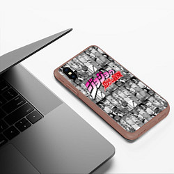 Чехол iPhone XS Max матовый JOJOS BIZARRE ADVENTURE ЧЁРНО БЕЛОЕ, цвет: 3D-коричневый — фото 2