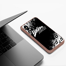 Чехол iPhone XS Max матовый JOJOS BIZARRE ADVENTURE БРЫЗГИ КРАСОК СИМВОЛЫ, цвет: 3D-коричневый — фото 2