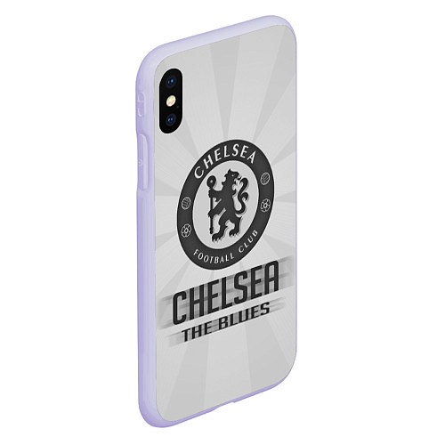 Чехол iPhone XS Max матовый Chelsea FC Graphite Theme / 3D-Светло-сиреневый – фото 2